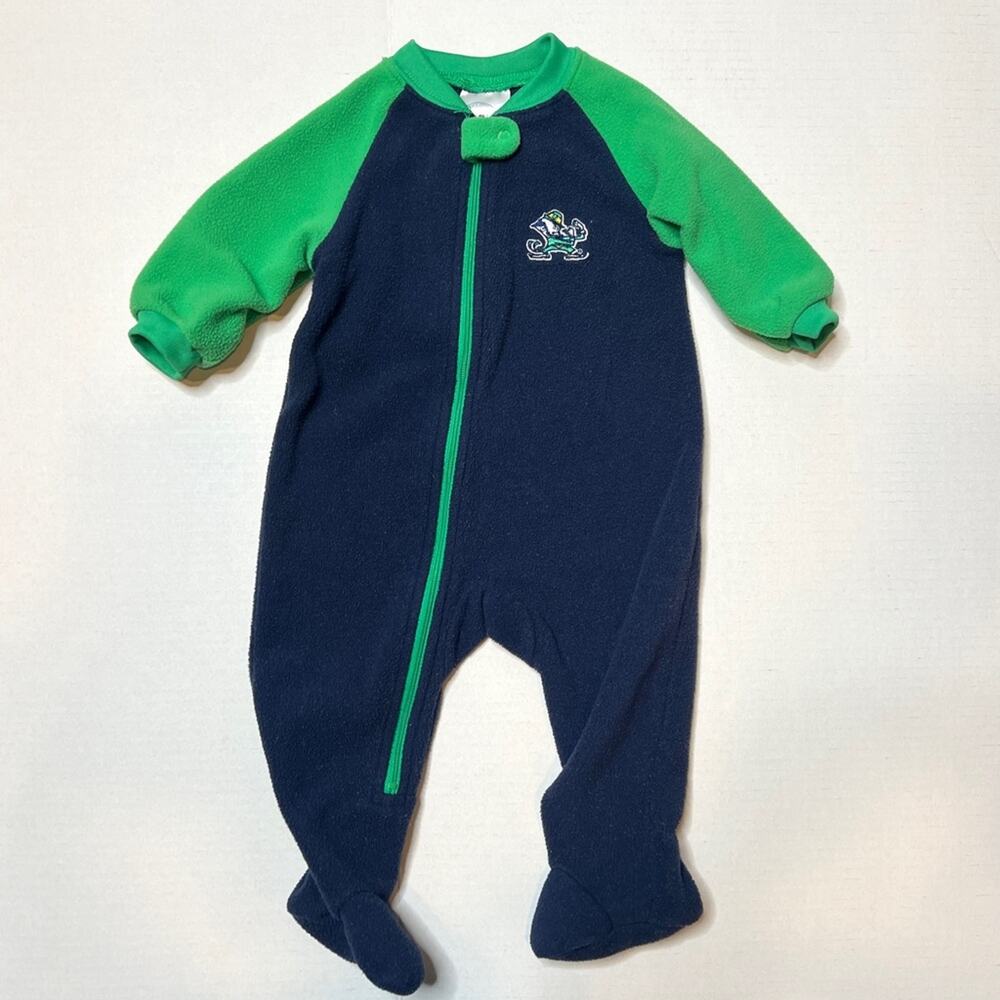 VTG Notre Dame Baby Fleece Zippy Footie